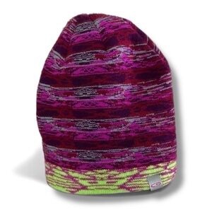 Pink Purple Red Green Colorful Whimsical Artsy Beanie Warm Cozy Pretty Chic Neon